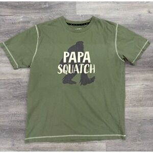 Lazy One Papa Squatch 100% Cotton Tee Shirt Men's Big Foot Size M Lounge PJs